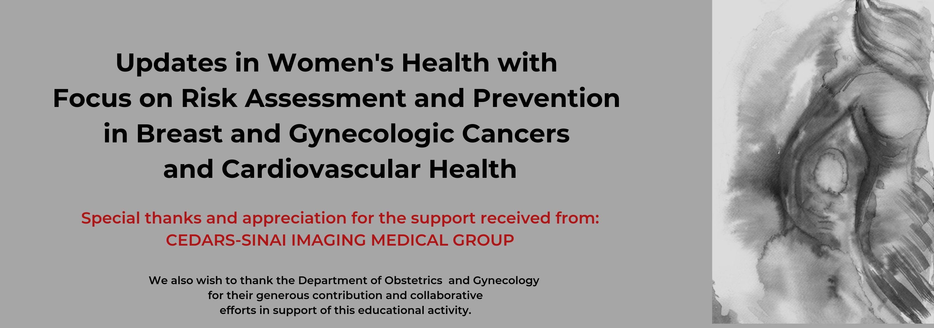 Updates in Women's Health with Focus on Risk Assessment and Prevention in Breast and Gynecologic Cancers and Cardiovascular Health Banner